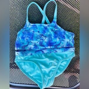 Girls mermaid 2 piece swim suit.